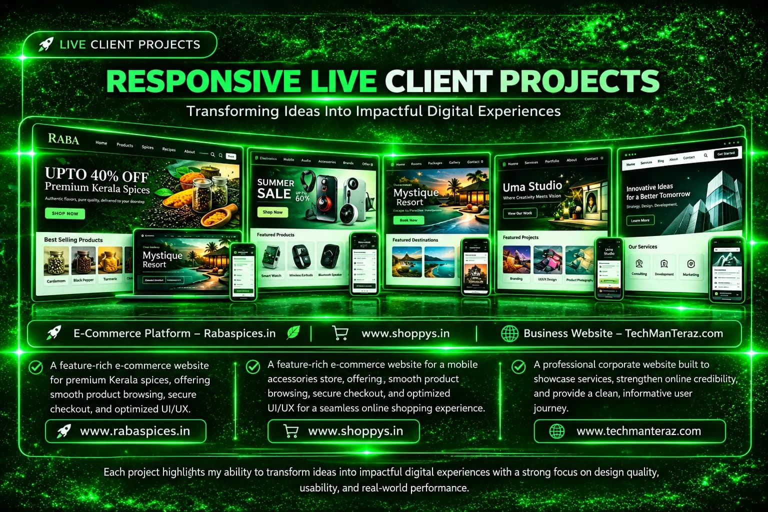 LIVE CLIENT PROJECTS